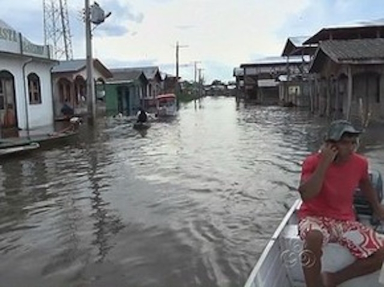 Mais de 70% da área urbana de Anamã está inundada - Foto: Divulgação