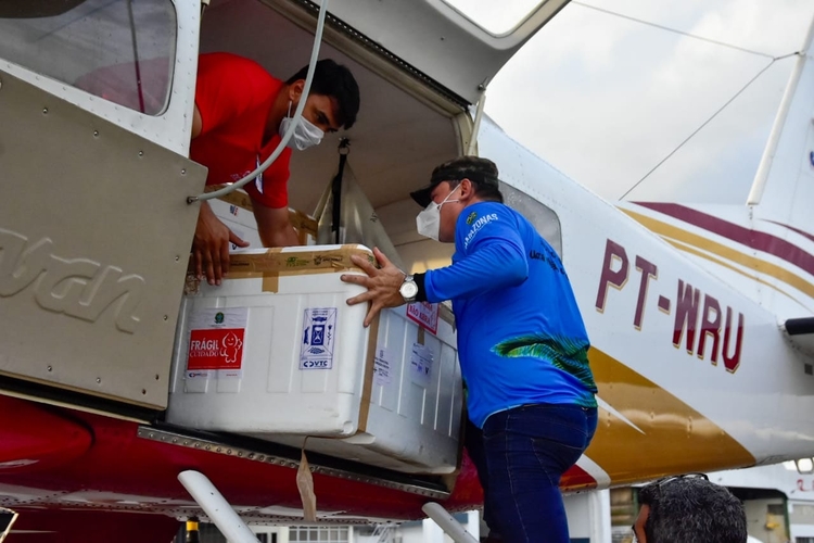 O Governo Federal enviou 256 mil doses para o Amazonas da vacina do Instituto Butantan na segunda-feira - Divulgação