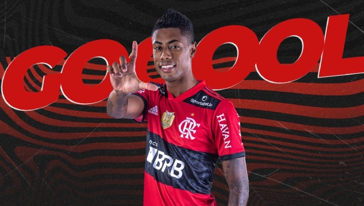 Bruno Henrique marcou 3 gols e foi a estrela da partida - Foto: Reprodução/Twitter Flamengo