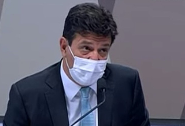 Mandetta durante CPI da Covid no Senado - Foto: Reprodução/TV Senado