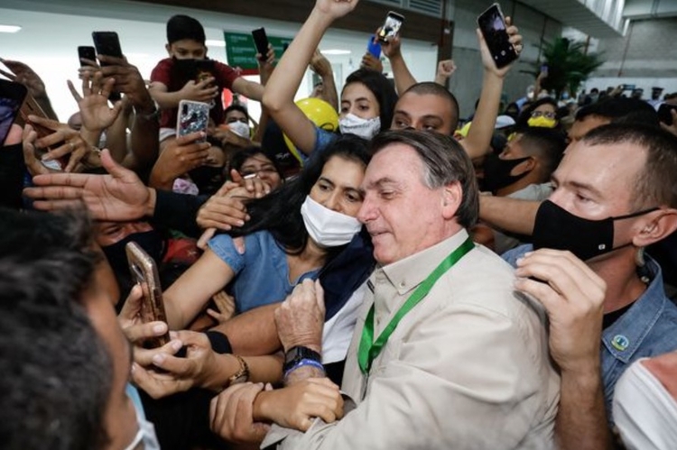 Jair Bolsonaro em cerimônia de inauguração do Pavilhão de Feiras e Exposições do Centro de Convenções do Amazonas. Foto: Alan Santos/ PR