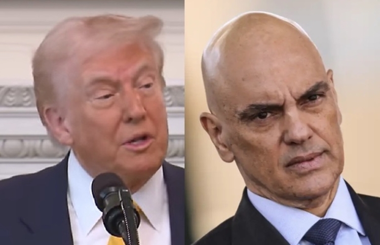 Foto Trump: Reprodução/Youtube - Foto Alexandre de Moraes: Agência Brasil