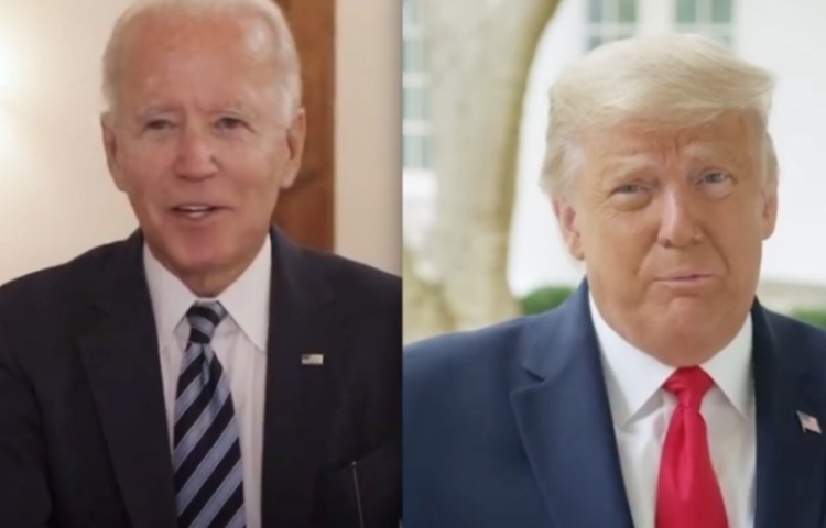 Biden (à esq) registra vantagem sobre o atual presidente dos EUA, com adesão do eleitorado jovem, feminino e negro. Foto: Reprodução Instagram