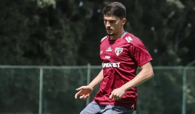 Pablo Maia em treino do São Paulo. Foto: Divulgação/ São Paulo