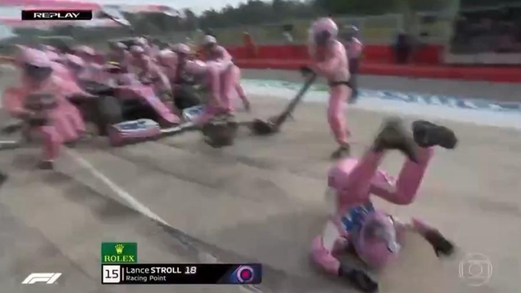 Lance Stroll atropela mecânico durante F1 - Foto: Reprodução/ Twitter 