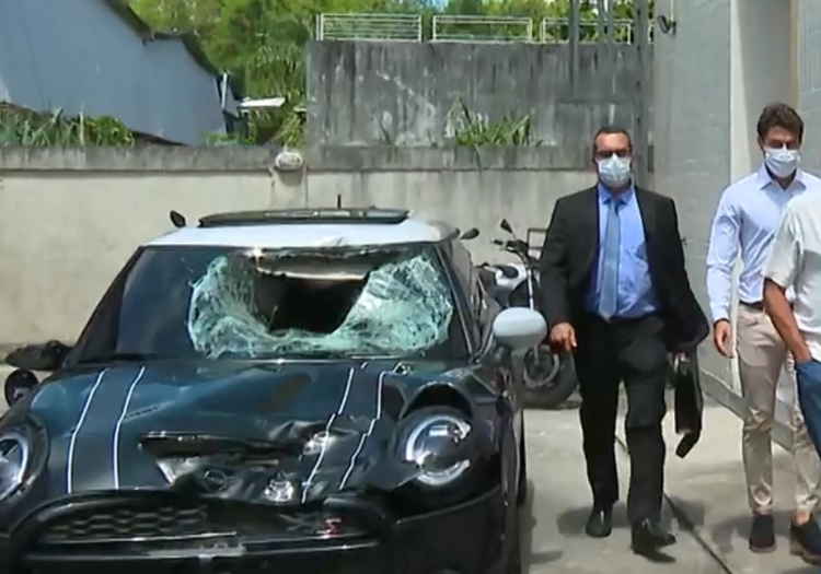 Testemunha afirma que jogador passou por cima de uma das vítimas 2 vezes. Foto: Reprodução/TV Globo