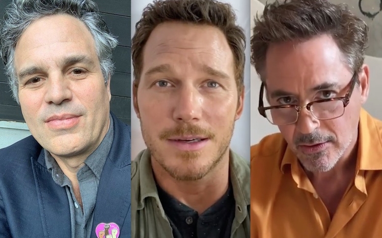 Mark Ruffalo, Chris Pratt e Robert Downey Jr. são colegas em 