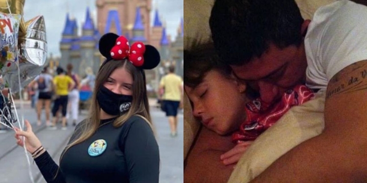 Alissa Veiga com o pai em uma foto antiga - Foto: Reprodução/ Instagram