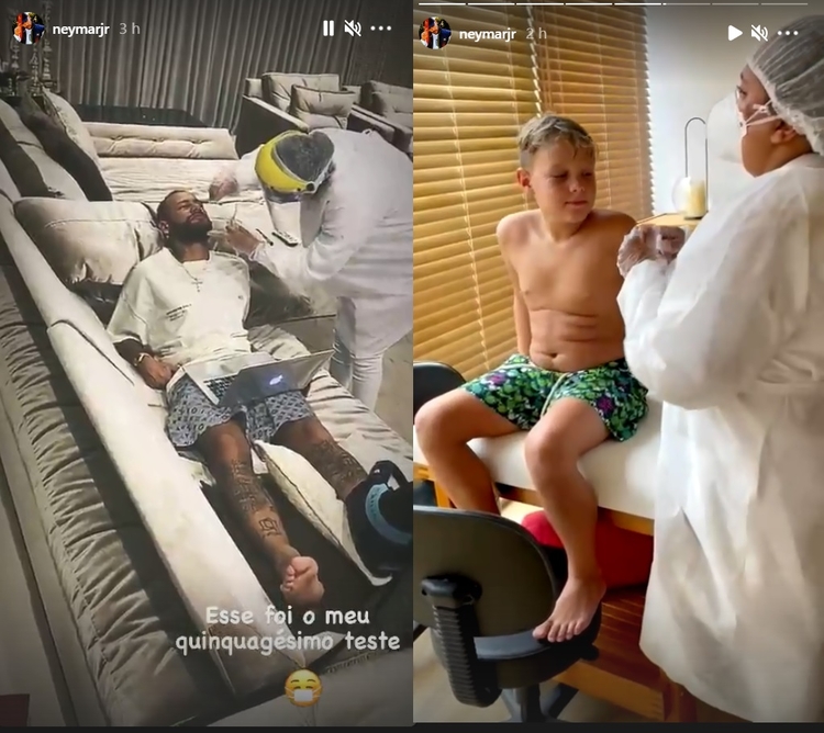 Neymar fez o teste 50 vezes. Ele já teve a doença uma vez, junto da família. Foto: Reprodução/Instagram