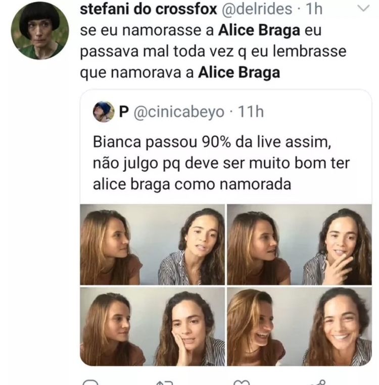 Bianca Bin e Alice Braga. - Foto: Reprodução/Twitter