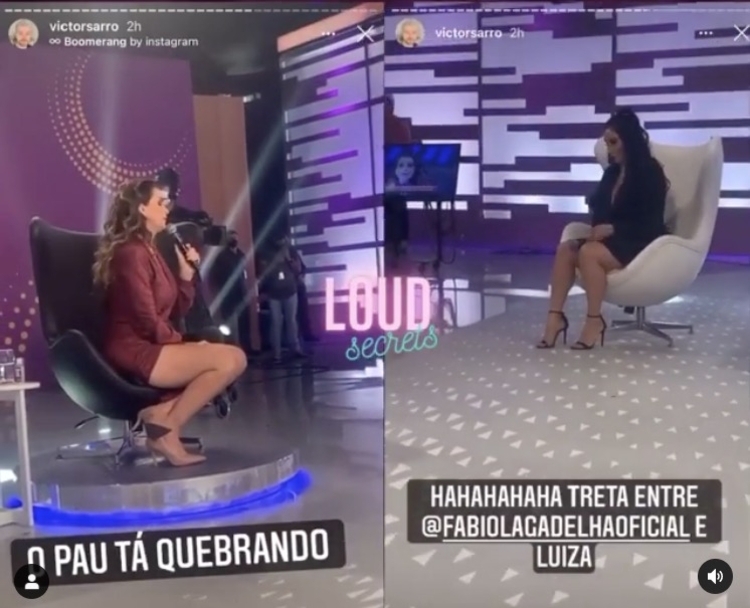 Foto: ReproduçãoLuiza Ambiel e Fabíola Gadelha tiveram bate-boca durante programa de Rodrigo Faro - Foto: Reprodução/Instagram