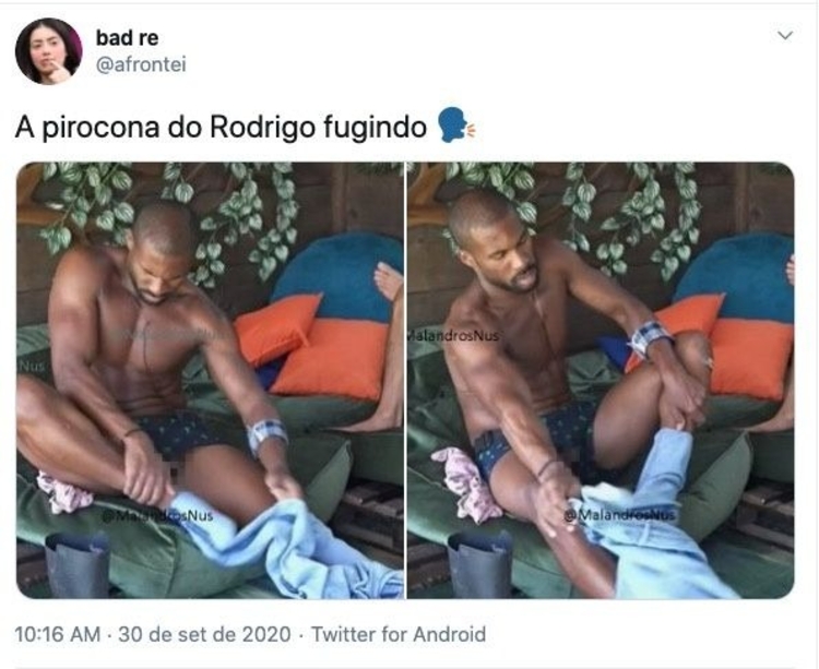 Peão não percebeu que estava mostrando demais - Foto: Reprodução/ Instagram