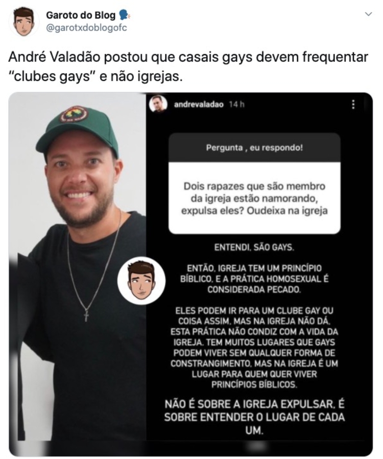 Cantor gospel está sendo criticados nas redes sociais/ Foto: Reprodução/ Instagram