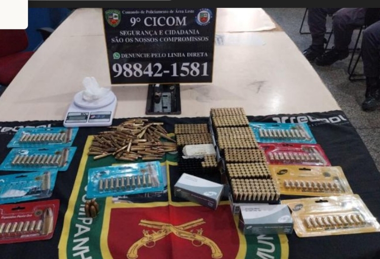 Munições apreendidas - Foto: Divulgação PM