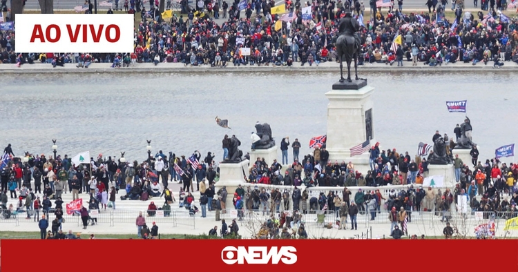 Manifestantes invadiram Capitólio - Foto: Reprodução / GloboNews