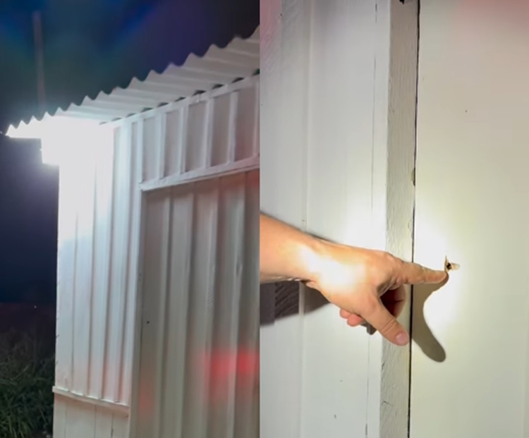 Delegado mostrou marca de tiros na igreja e disse que polícia está em peso atrás dos criminosos. Foto: Reprodução/Instagram