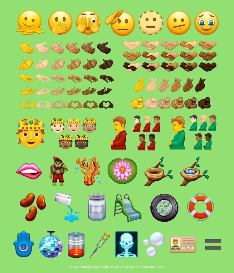 Um dos emojis é de homem grávido - Ilustração/Foto: Emojipedia