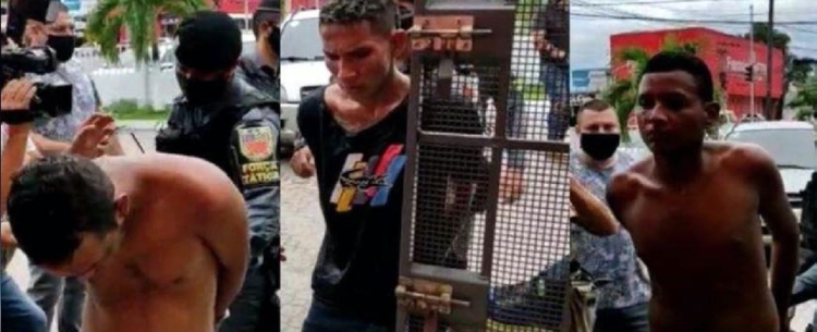 Trio foi preso pela Força Tática - Divulgação Polícia Militar/AM