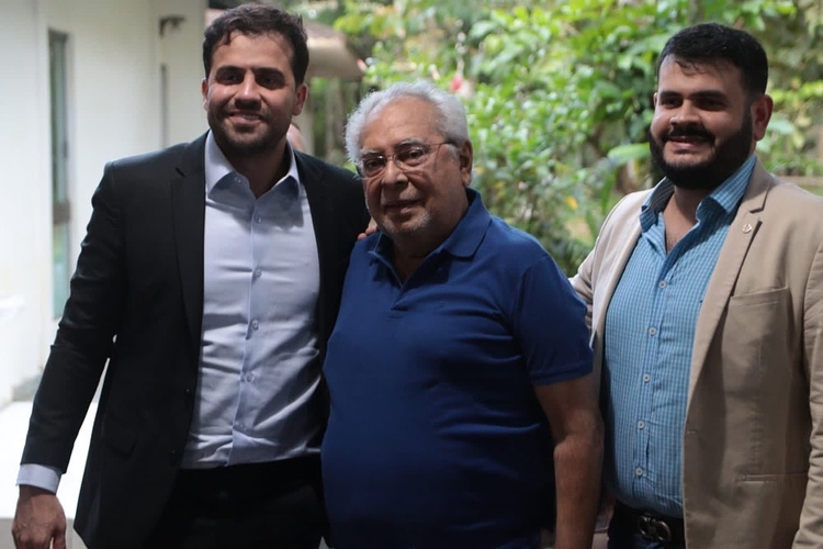  Pablo Marçal, Amazonino Mendes e o presidente do PROS-AM, Osvaldo Cardoso - Foto: Reprodução Instagram