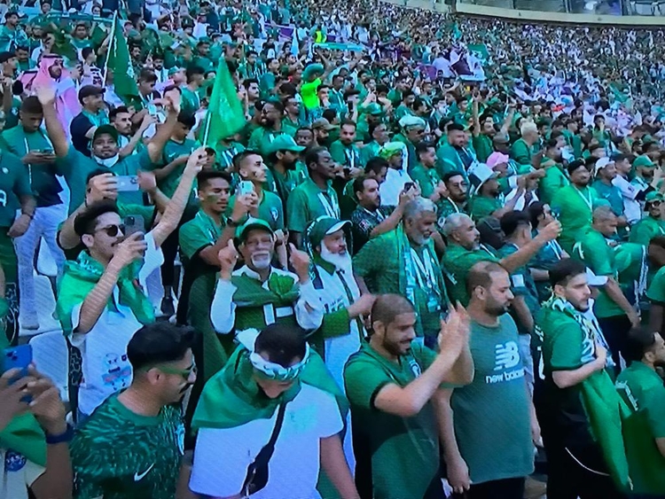 A festa é dos torcedores da Arábia Saudita - Foto: Reprodução