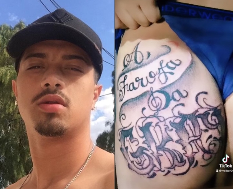 Curitibano tatuou 'Farofa da Gkay' na bunda - Fotos: Reprodução/Instagram/TikTok