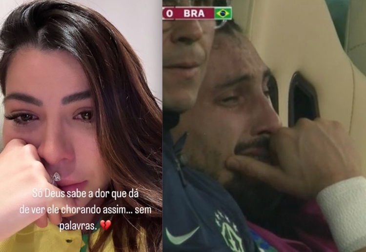 Alex Telles sai chorando de Brasil x Camarões após choque com adversário, seleção brasileira