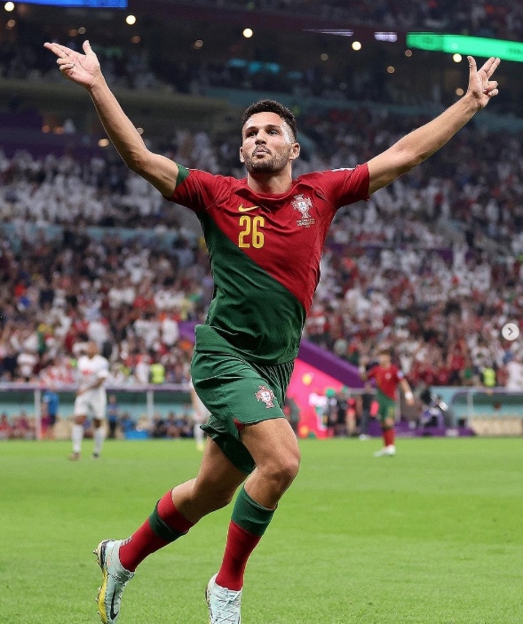 Gonçalo Ramos foi a grande estrela da noite. Foto: Reprodução/ Fifa