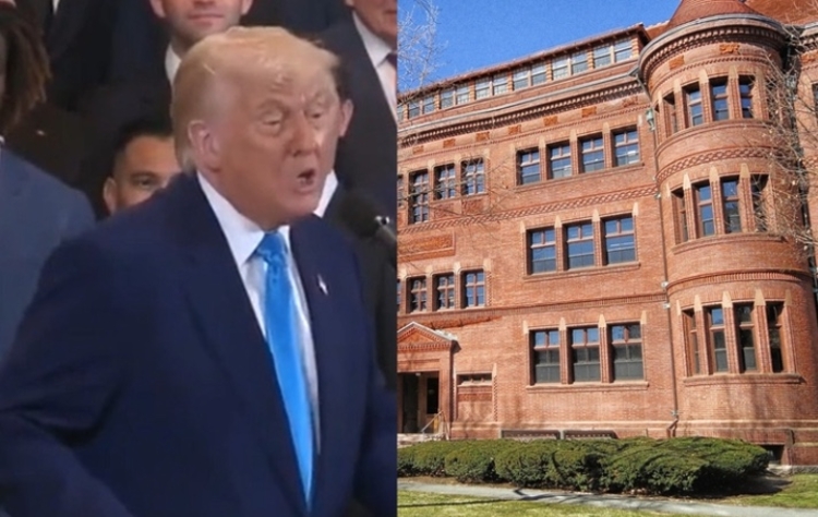 Foto: Reprodução/Truth Social @realDonaldTrump e Foto Harvard: Pixabay