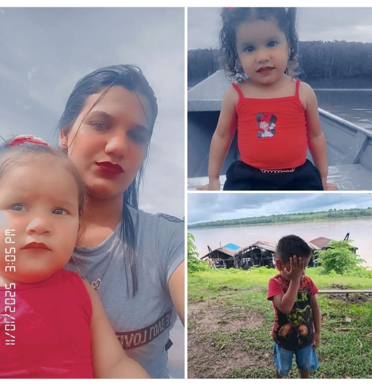 Mãe com os três filhos - Foto: Reprodução