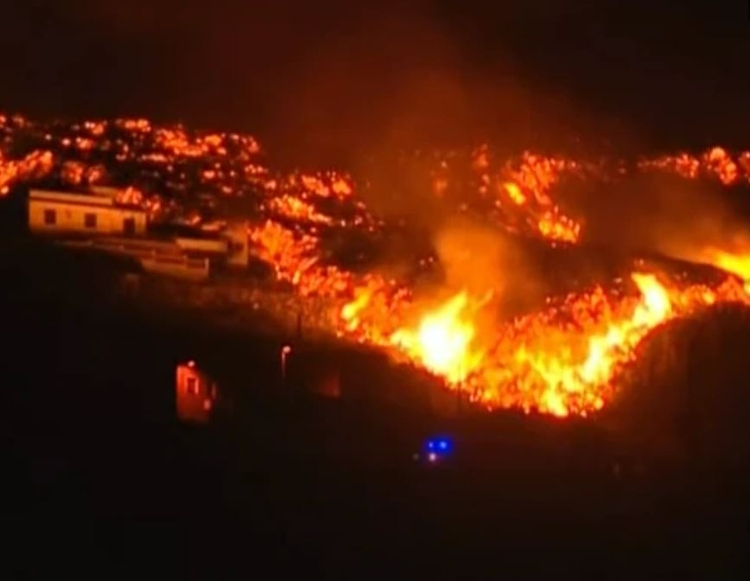 Erupção não alcançou o pico máximo - Foto: Reprodução/TV Canarias