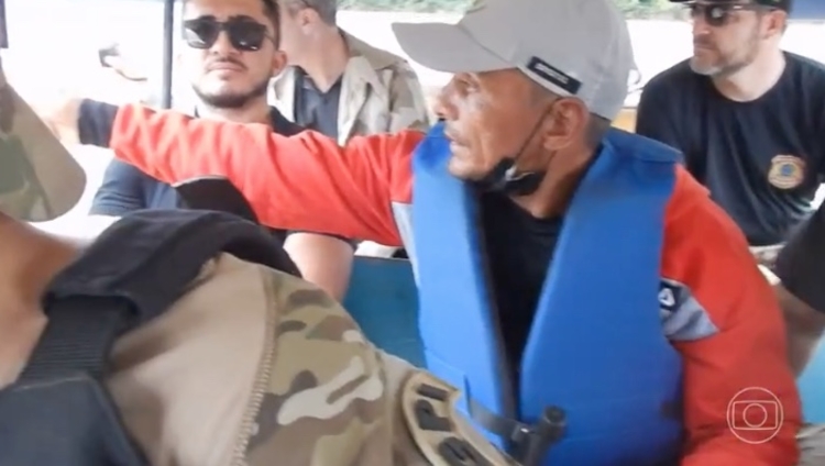 ‘Pelado’ em reconstituição da morte de jornalista e indigenista no Amazonas – Foto: TV Globo 