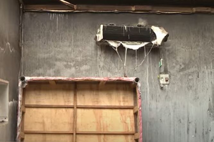 Fogo começou no ar condicionado do quarto da idosa - Foto: Reprodução