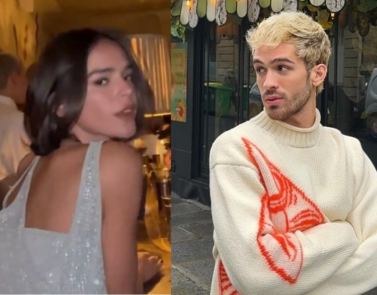 À esquerda, Bruna Marquezine em vídeo recente no Brasil. À direita, João Guilherme em foto publicada já em Paris. Foto: Reprodução/Instagram 