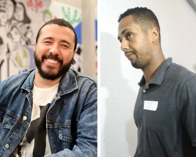 Bruno e Jeander, os dois suspeitos do homicídio triplamente qualificado do ator Jeff Machado. Foto: Reprodução/G1