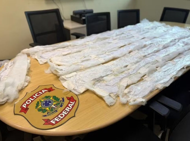 Droga estava no tecido do edredom - Foto: Divulgação  PF