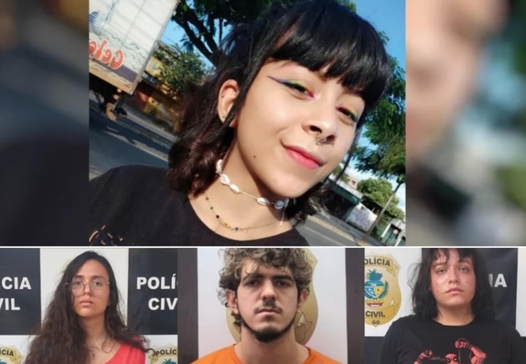 Vítima Ariane Bárbara na imagem acima / Raissa, Jeferson e Freya nas imagens abaixo / Foto: Reprodução e Divulgação / PCGO