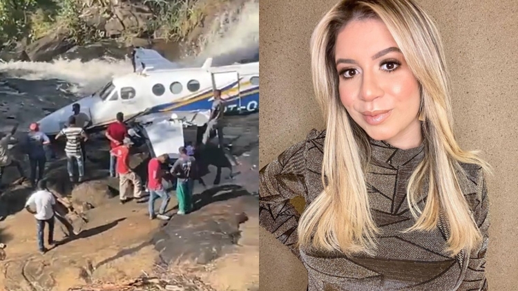 Avião que levava Marília Mendonça e mais 4 caiu em cachoeira - Foto: Reprodução/Twitter/Instagram
