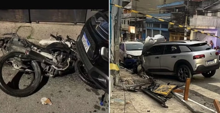 Moto foi esmagada - Foto: Divulgação 