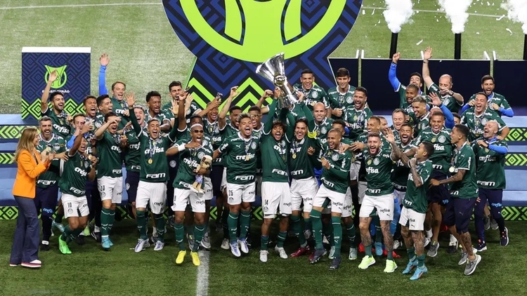 Palmeiras levanta taça de campeão brasileiro de 2022 — Foto: Divulgação/Palmeiras