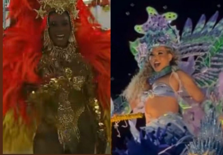 Rainha de Bateria Marisa Blanco e Luana Pantoja, destaque da escola - Foto: Reprodução