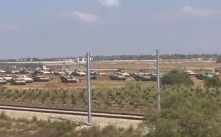 Tanques israelenses cercam Gaza - Foto: Reprodução / Twitter 