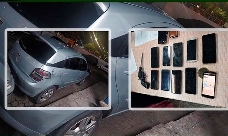 Carro usado no crime e celulares das vítimas - Foto: Divulgação