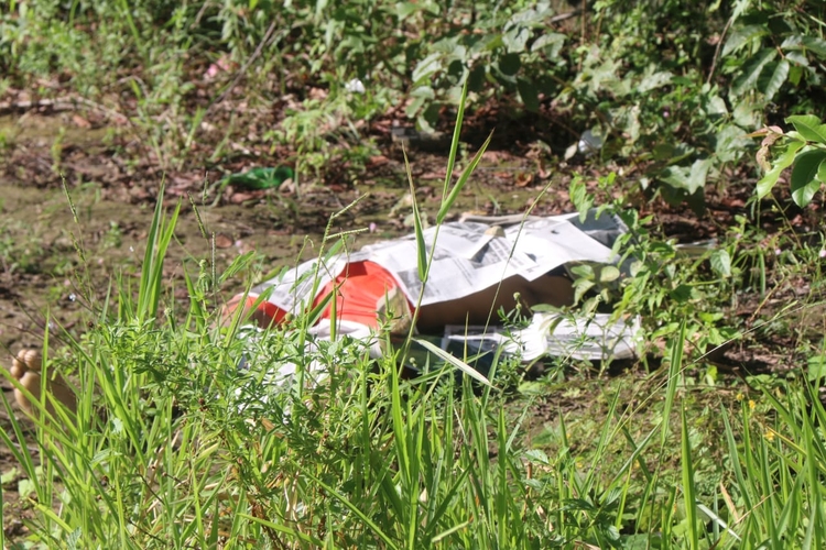 Cadáver está estirado em mata - Foto: Divulgação