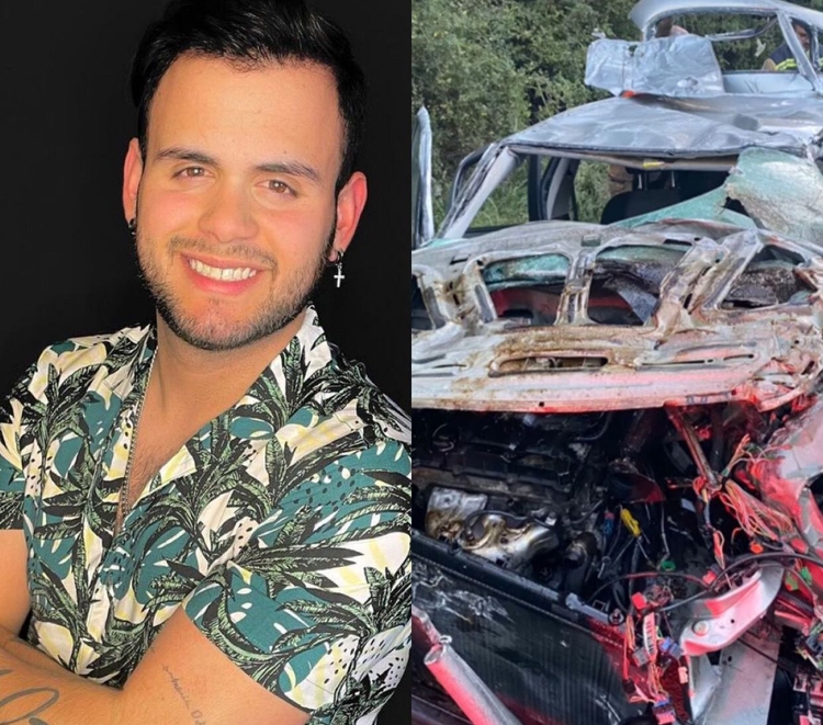 Gabriel Miranda teve perda total do veículo - Imagens: Reprodução/Instagram