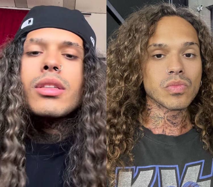 Foto no Vitão no Lollapalooza e em janeiro deste ano - Fotos: Reprodução/Instagram