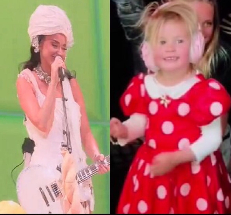 Katy Perry mostra a filha Daisy pela primeira vez durante show