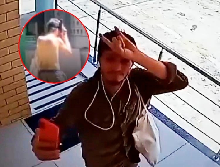 André Almeida foi filmado na Ufam com uma arma falsa - Imagens: Reprodução