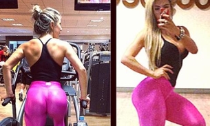 Andrea de Andrade exibe atributos com roupa de academia