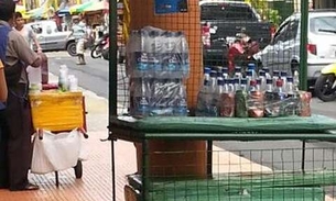 Ambulante se ‘instala’ na calçada da rua Guilherme Moreira