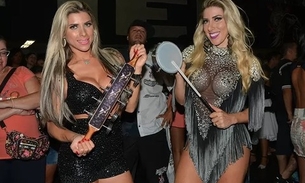 Irmãs Minerato exibem decotão em modelitos provocantes durante evento